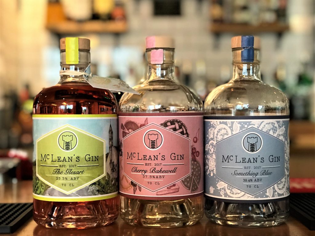 mcleans gin at the strathaven bar in strathaven